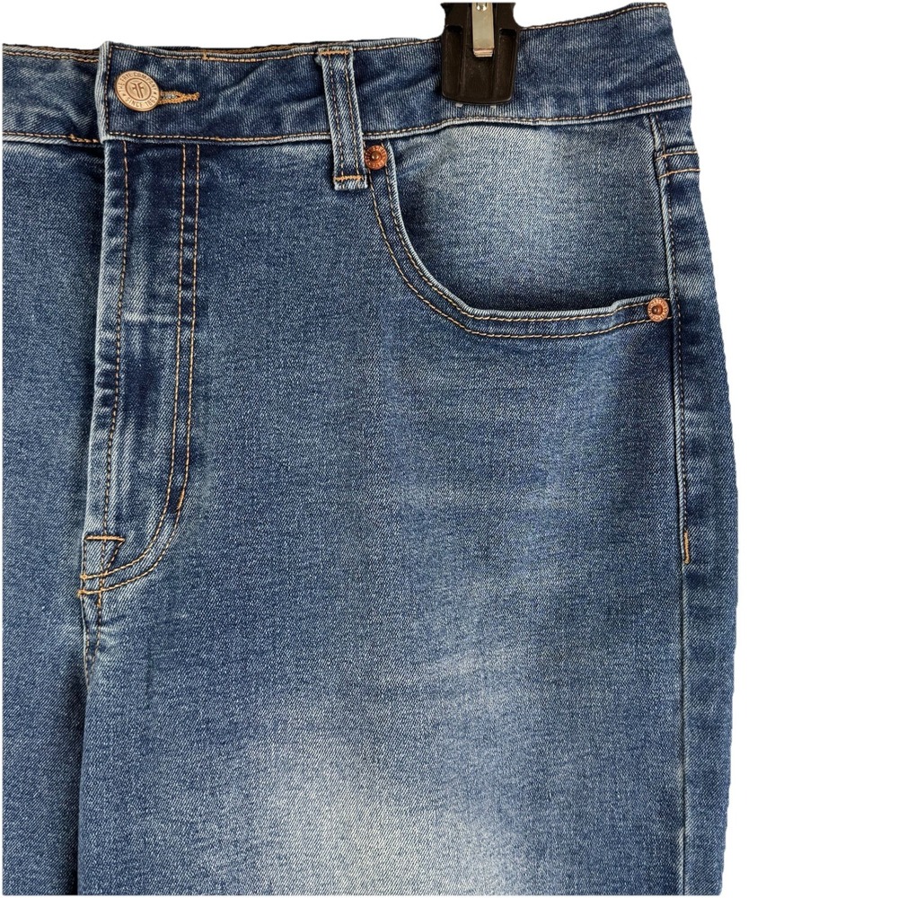 FRYE Womens High‎ Rise straight cuffed blue denim stretch jeans - 10/30